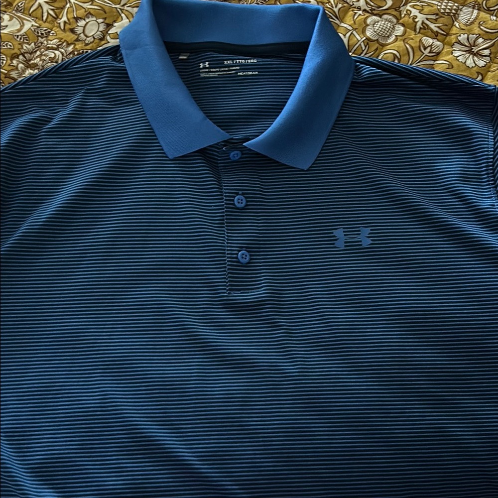 Under Armour Blue Striped Polo Shirt